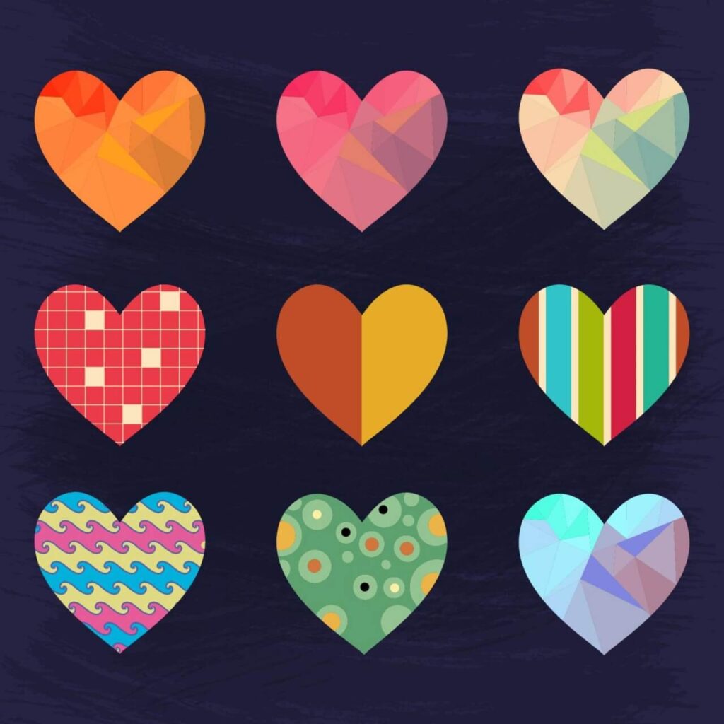 Set of Cute Hearts