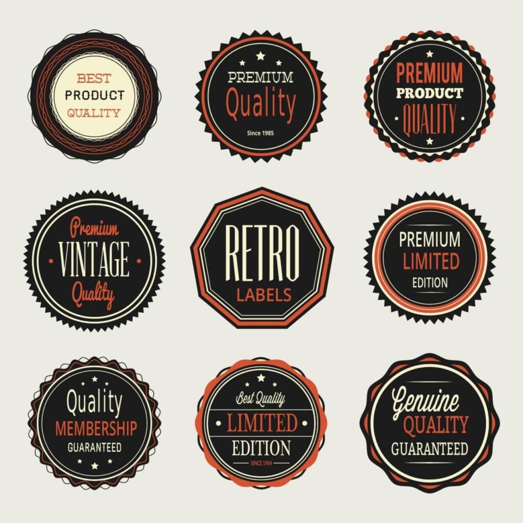 Vintage labels, badges set