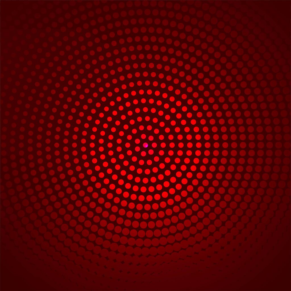 Beautiful circular dotted red background vector Free Vector