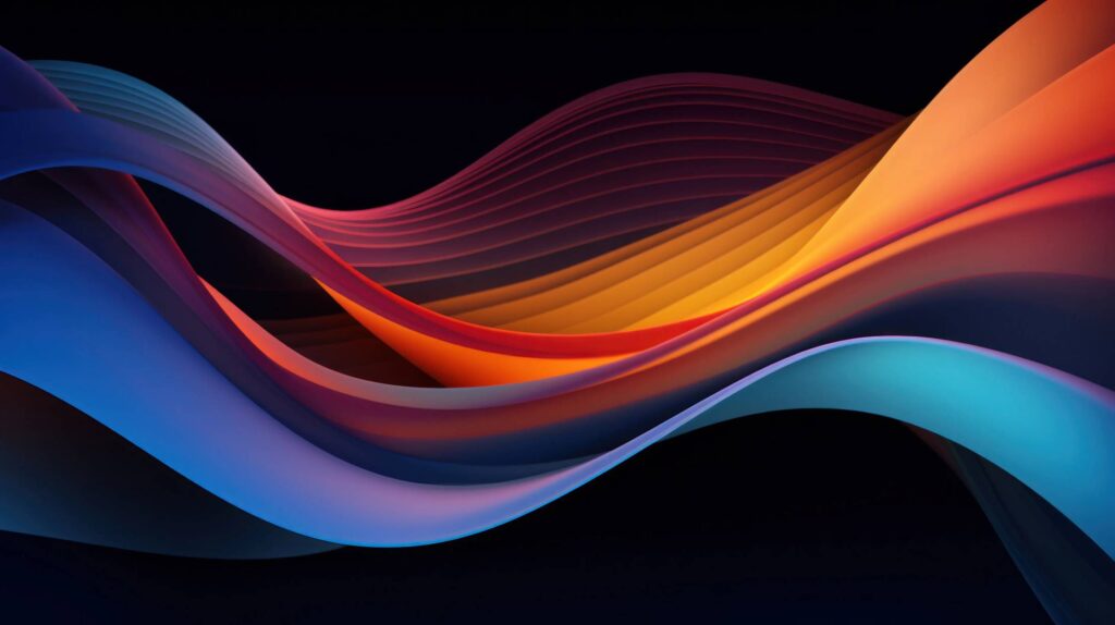 Beautiful Colorful Abstract Lines on Black Background Stock Free