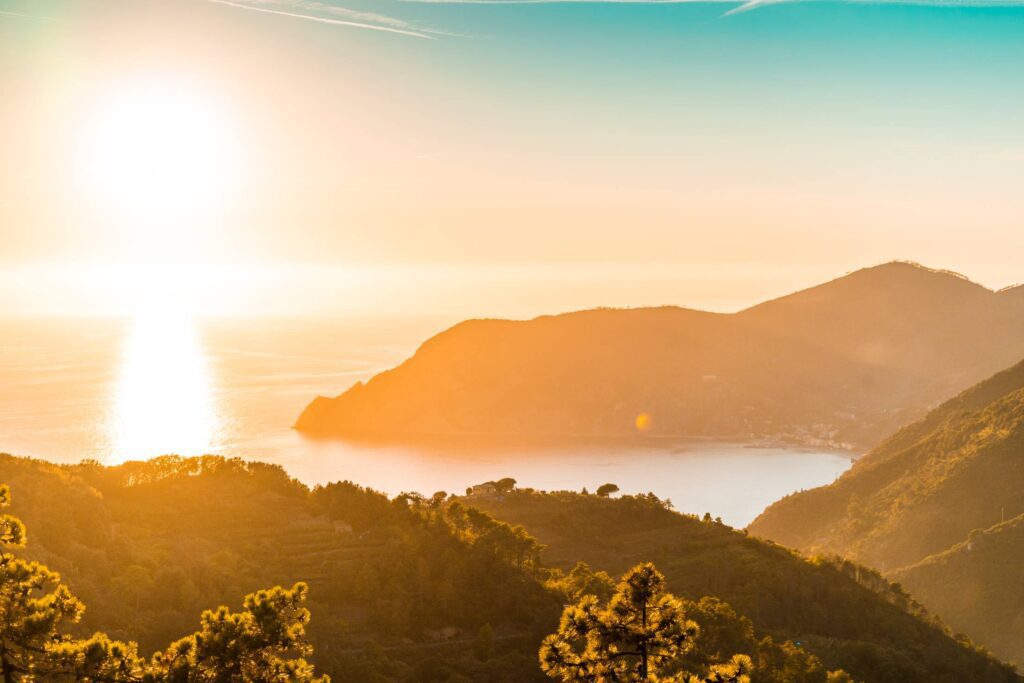 Beautiful Italian Coast Sunset over The Sea Free Photo