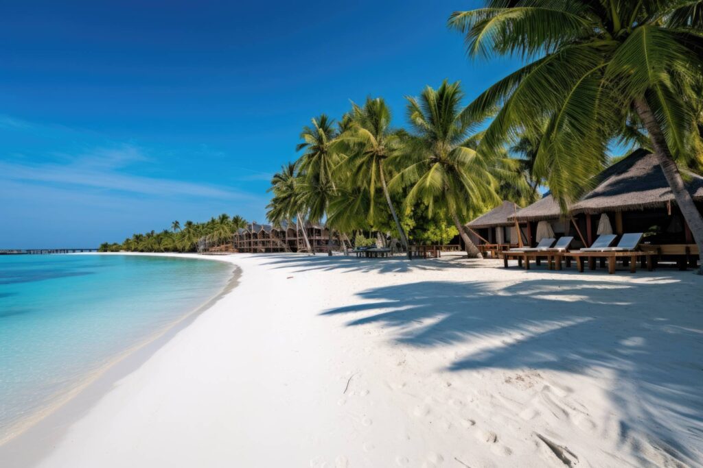 Beautiful Maledives Resort Beach Stock Free