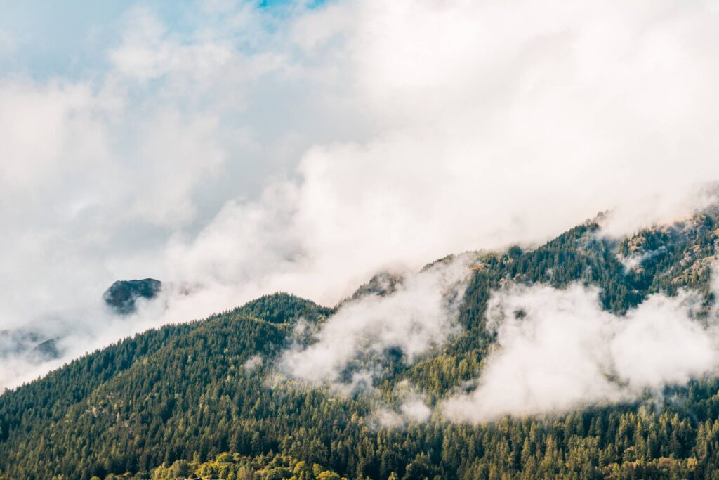 Beautiful Mountains Landscape with Clouds Free Photo