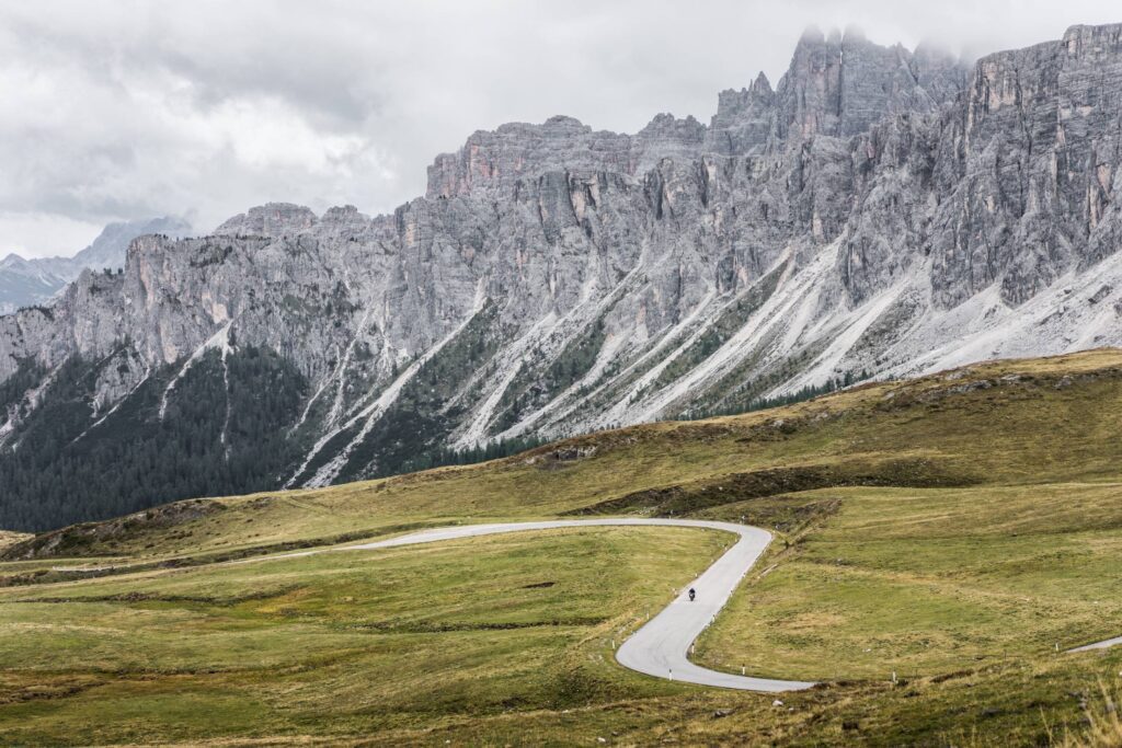 Beautiful Mountains & Roads Around Giau Pass in Italy Free Photo