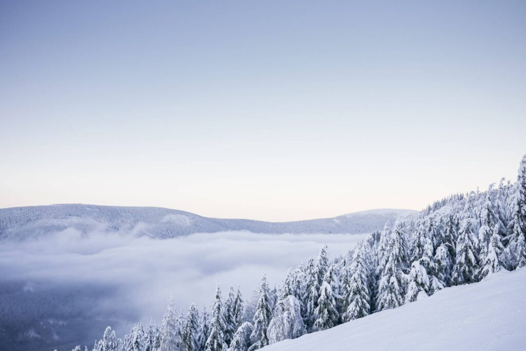 Beautiful Mountains with Snow Cloudless Panorama Free Photo