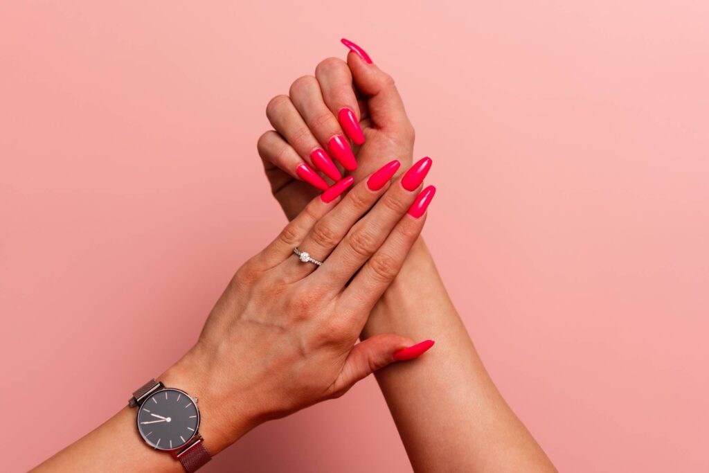 Beautiful Pink Manicure Feminine Flat Lay Free Photo