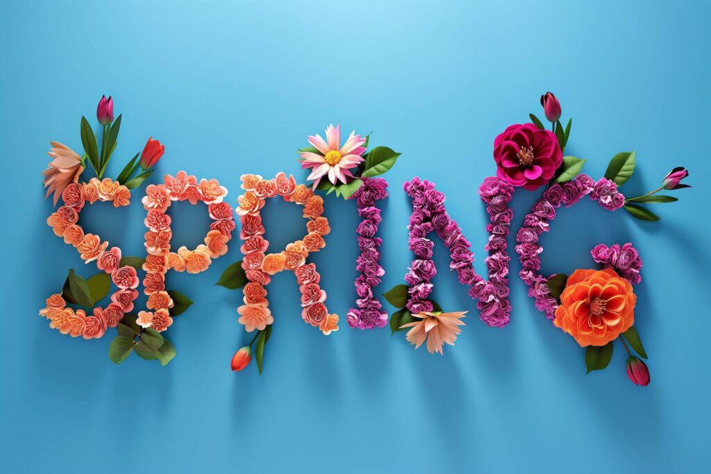 Beautiful Spring Lettering Stock Free