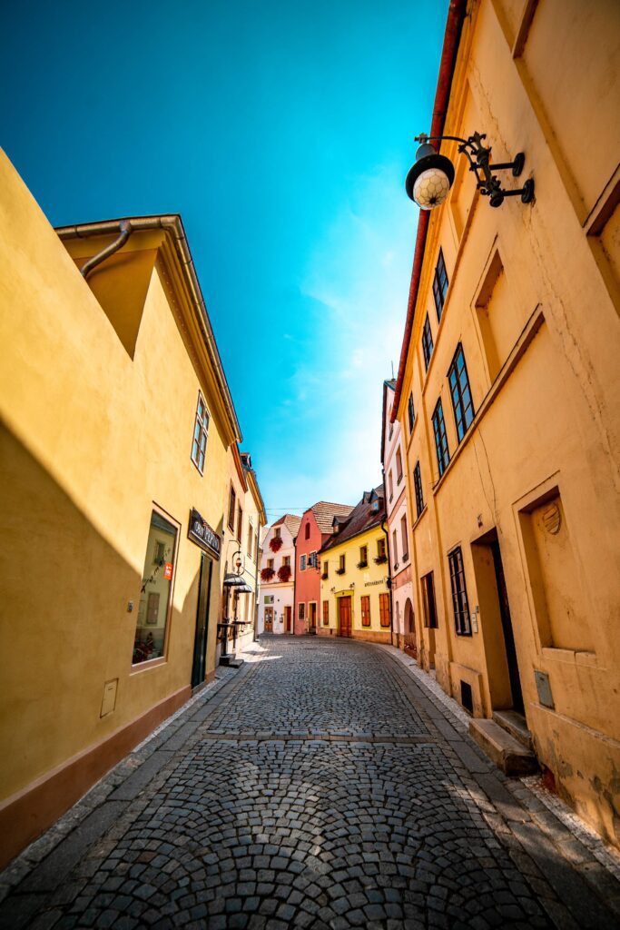 Beautiful Street in Louny City, Czechia Free Photo