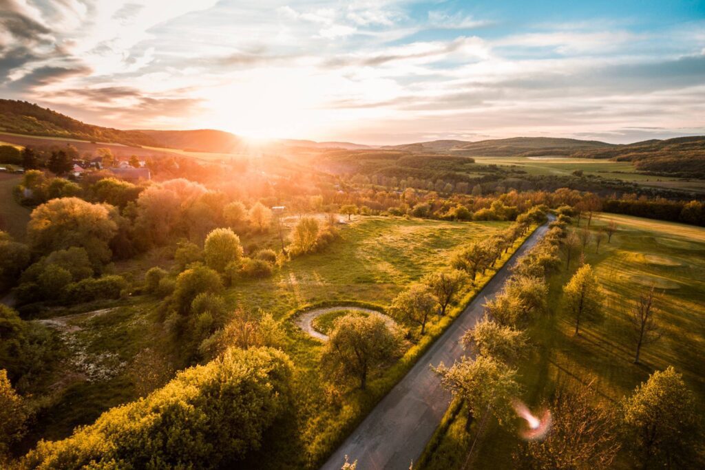 Beautiful Sunset Over Hills Free Photo