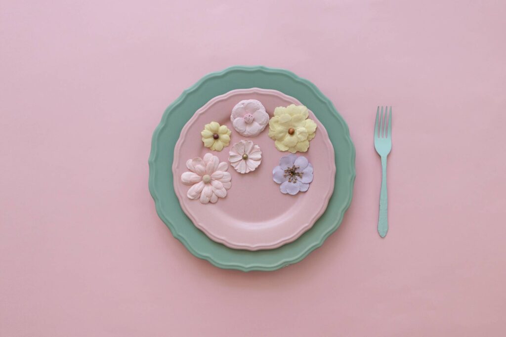 Beautiful Vintage Plate with Flowers Free Photo