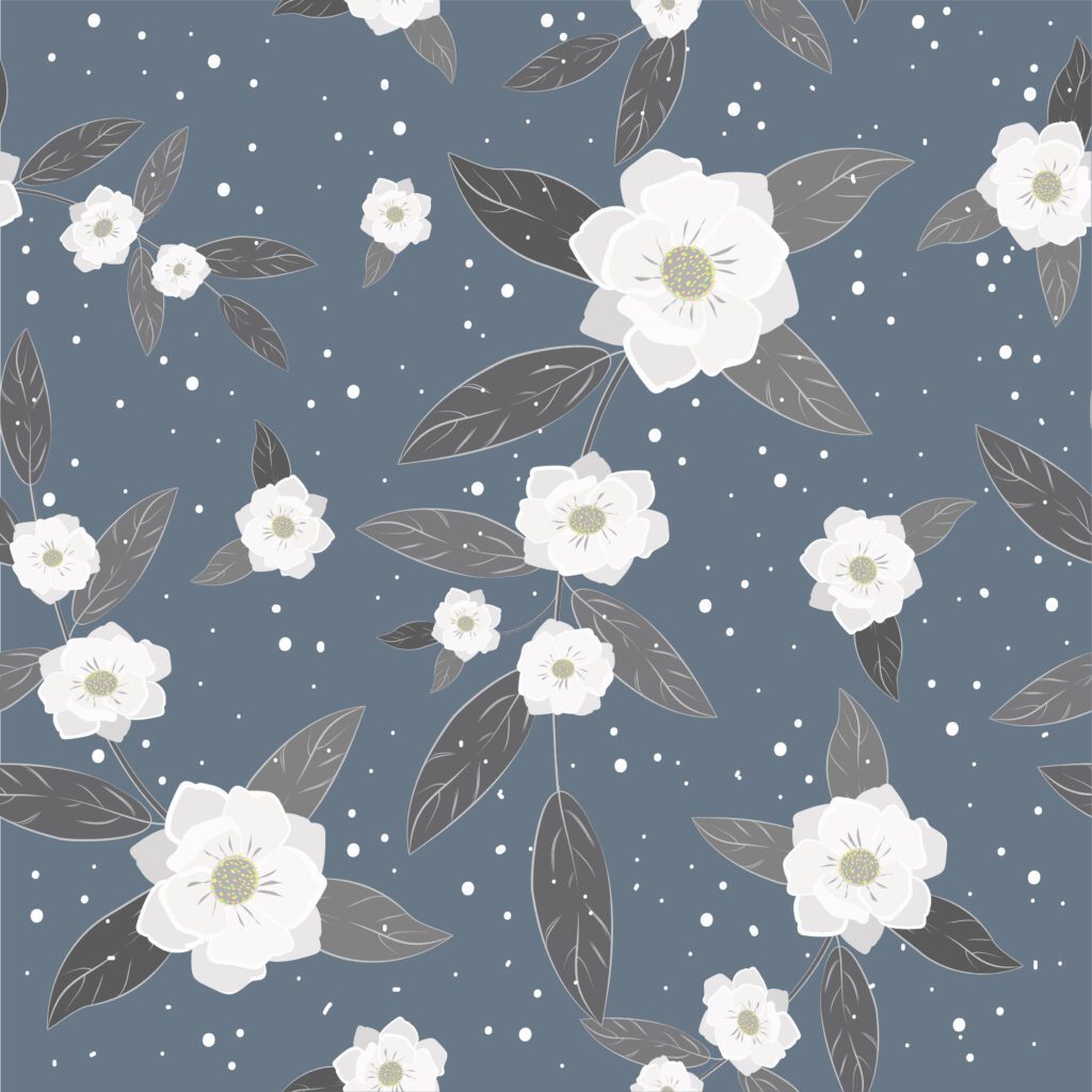 Beautiful white floral pattern seamless background Free Vector