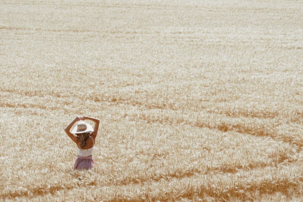 Beautiful Woman in Wheat Field Free Photo