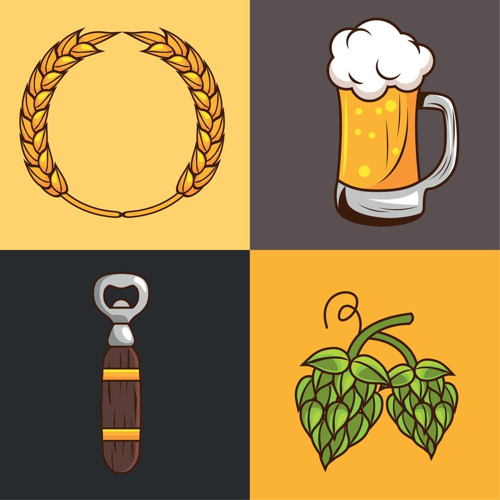 beers drinks four icons Stock Free