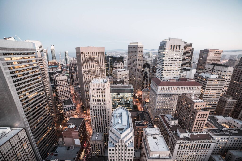 Big City Skyscrapers and Buildings in The Evening Free Photo