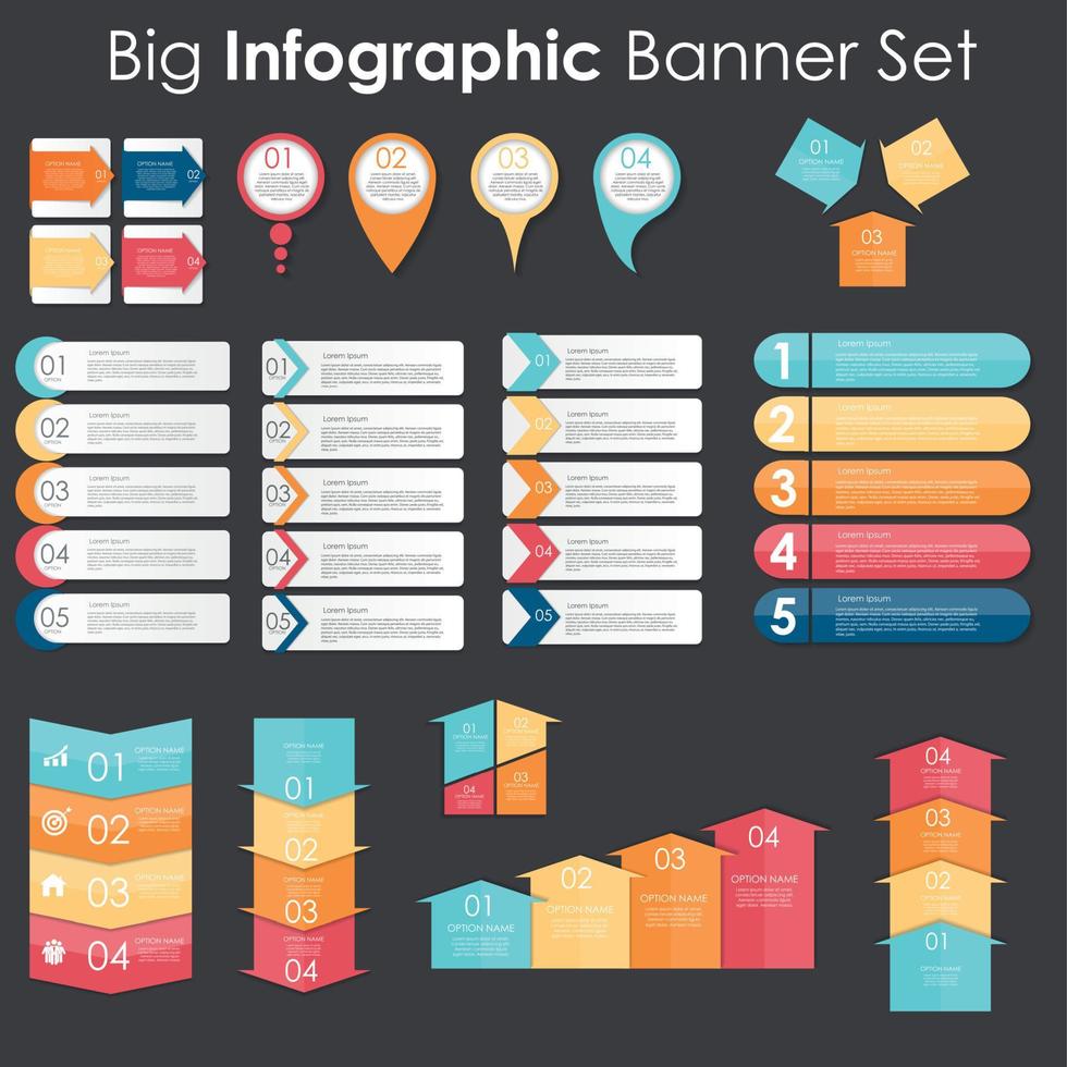 Big Set of Infographic Banner Templates for Your Business Vector Illustration Stock Free