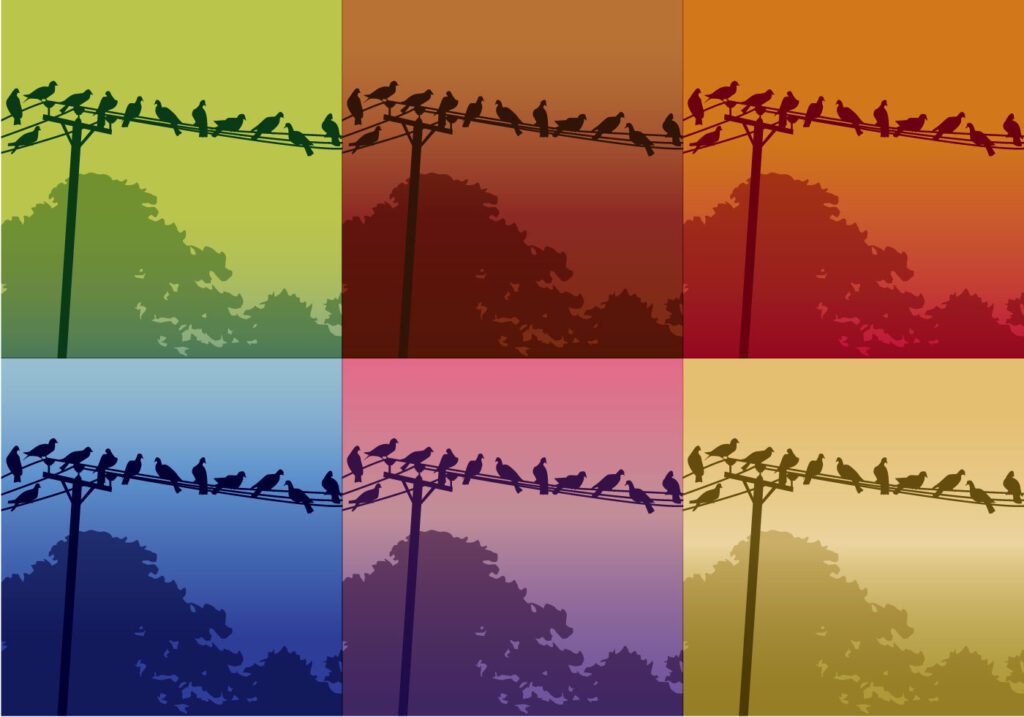 Birds On Telephone Lines Free Vector and Free SVG