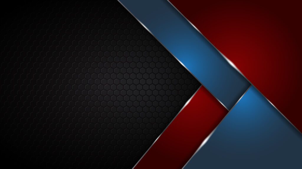 Black Abstract Textured Geometric Red and Blue Shapes Background Free Vector