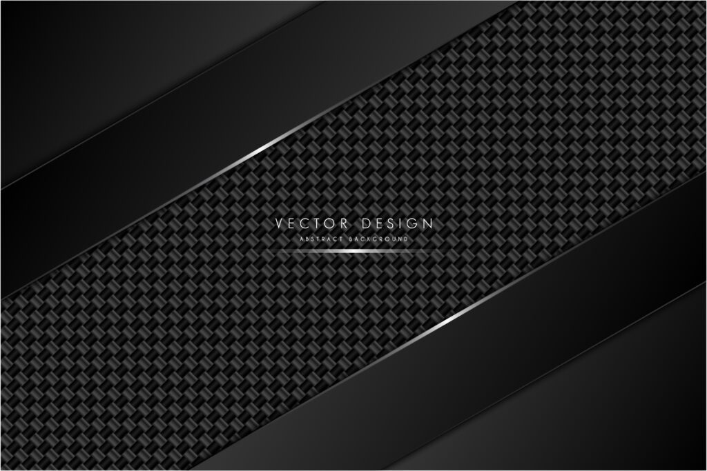 Black and gray metallic background with carbon fiber Free Vector