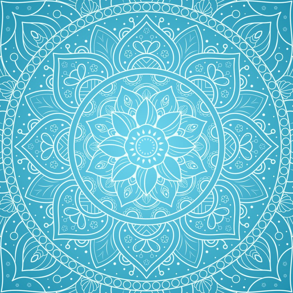 Black and white mandala floral pattern, Vintage decorative elements, Mandala background Free Vector and Free SVG