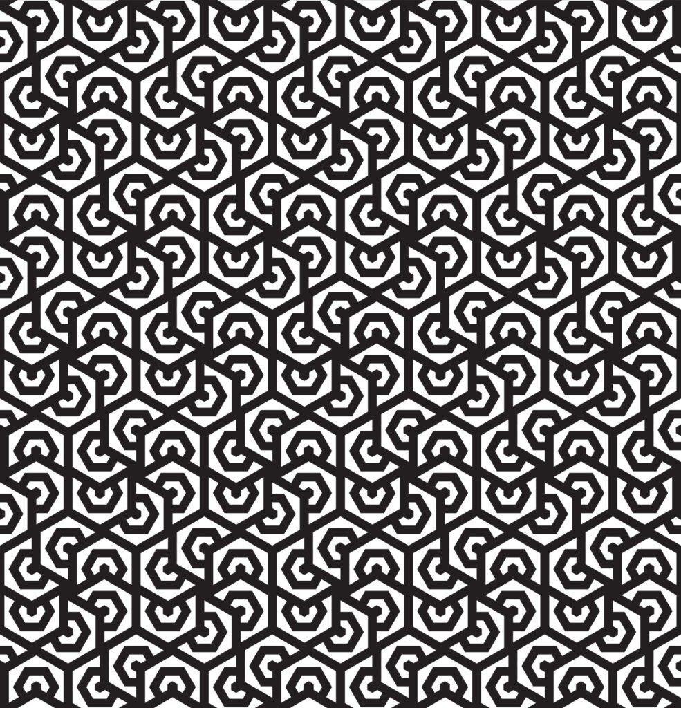 Black and White. Seamless Pattern. Abstract Psychedelic Art Background Free Vector