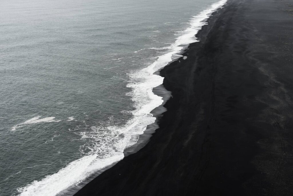 Black Beach Shoreline on Iceland Free Photo