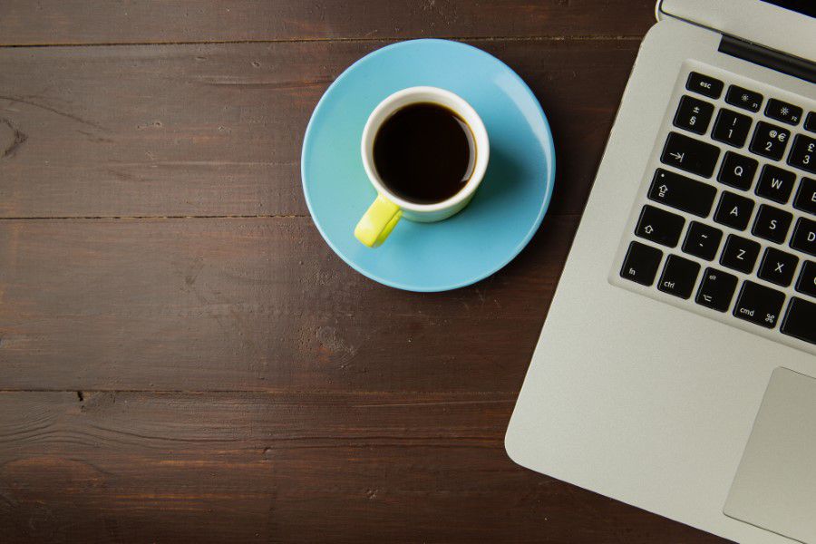 Black Coffee at Desk Free Stock HD Photo