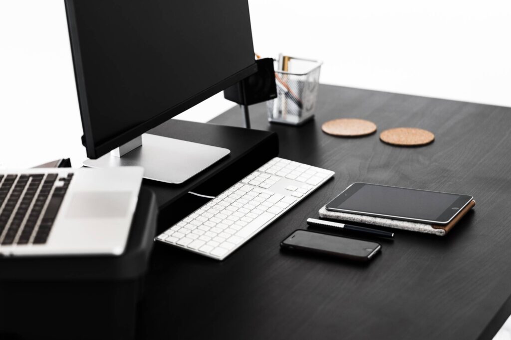 Black Modern Minimalistic Desk Free Photo