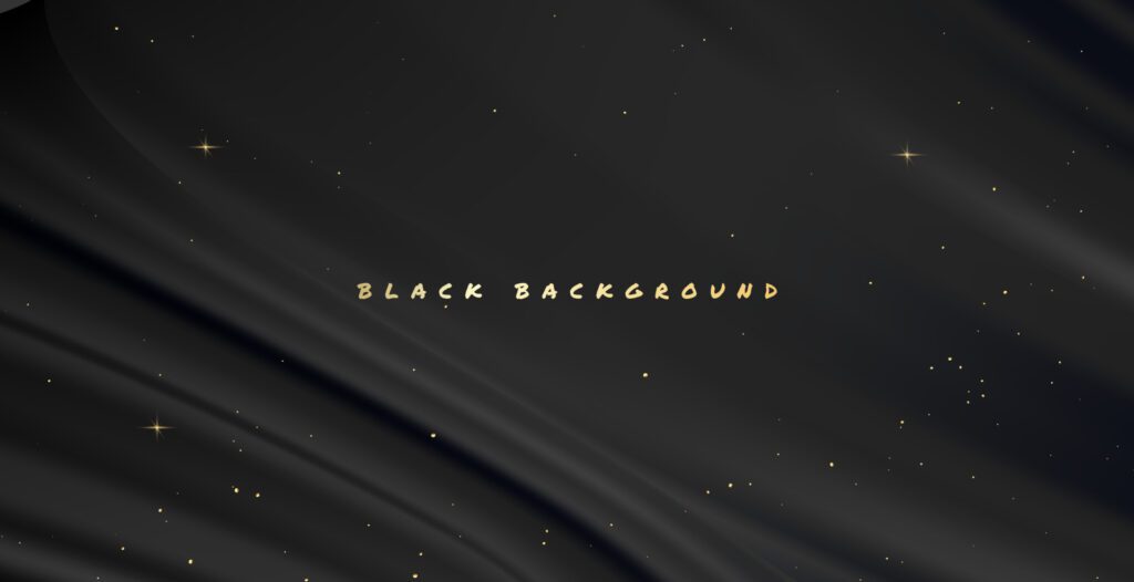 Black texture background with golden letters, wavy, fluttering Free Vector