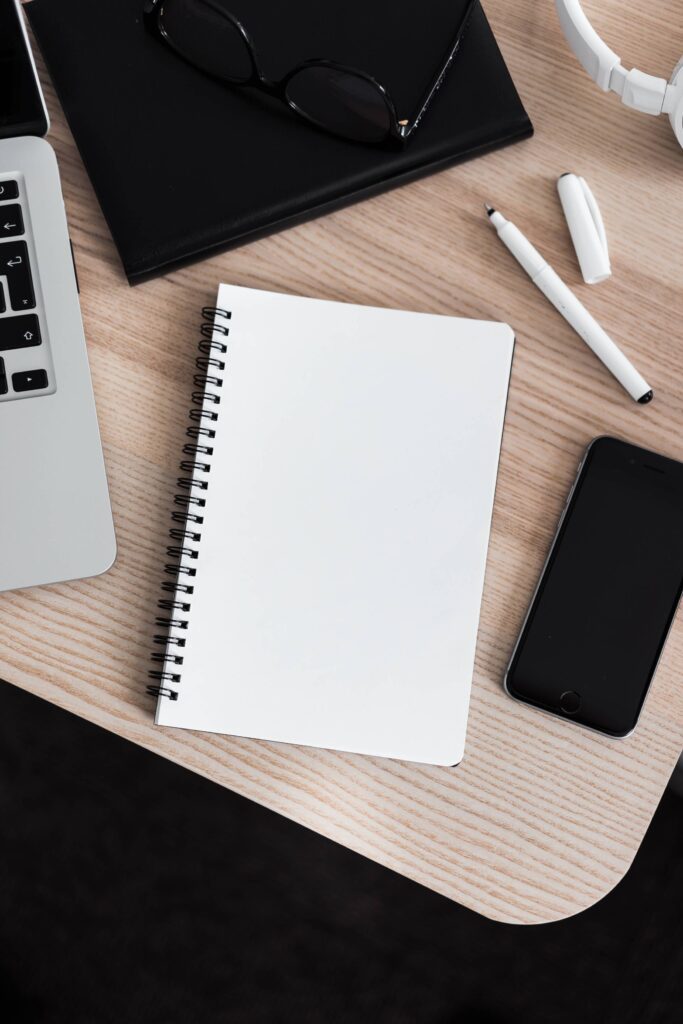 Blank Notebook in an Office Space Free Photo