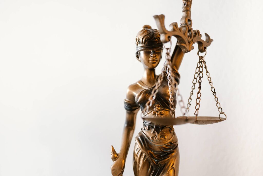 Blind Lady Justice Statue in Law Office Free Photo