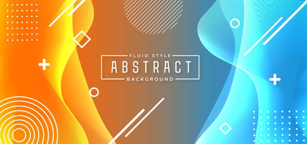 Blue and Orange Fluid Style Abstract Background Free Vector