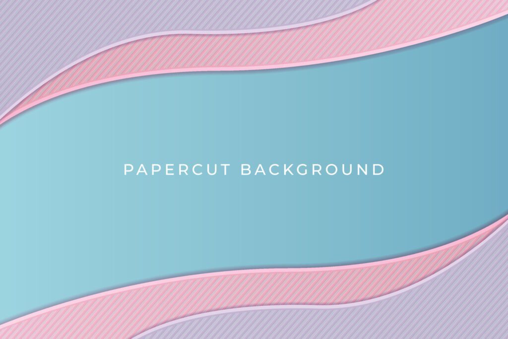 Blue and pink and purple pastel color paper geometric flat lay background Free Vector