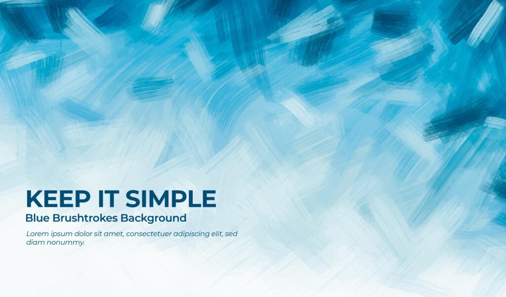 Blue brushstrokes background Free Vector