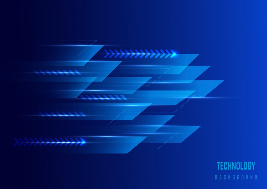 Blue geometric lines future technology background Free Vector