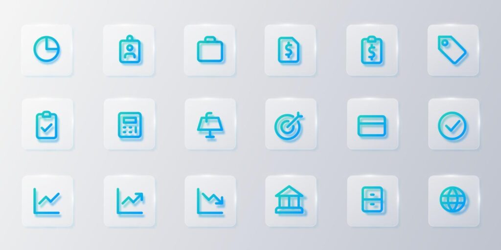 Blue Gradient Business Icon set Stock Free