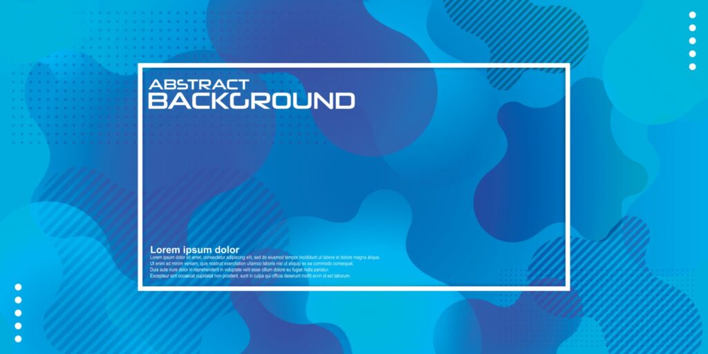 Blue liquid color background. Dynamic textured geometric element design with dots decoration. Modern gradient light vector illustration. Free Vector