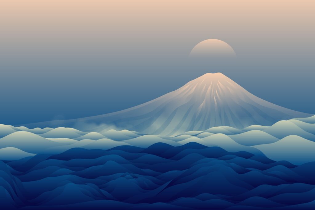 blue mountain landscape background Free Vector