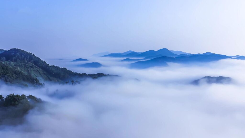 Blue Sky abstract panoramic background. Coulds nature concept with copy space. Texture and Pattern wallpaper backgrounds. Stock Free