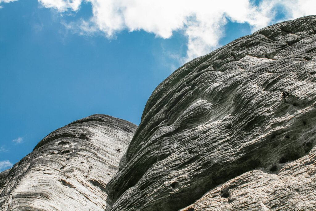 Blue Sky, White Rocks Free Photo