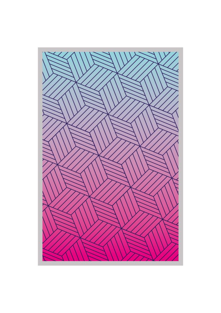 Blue with pink gradient and pattern background frame Free Vector