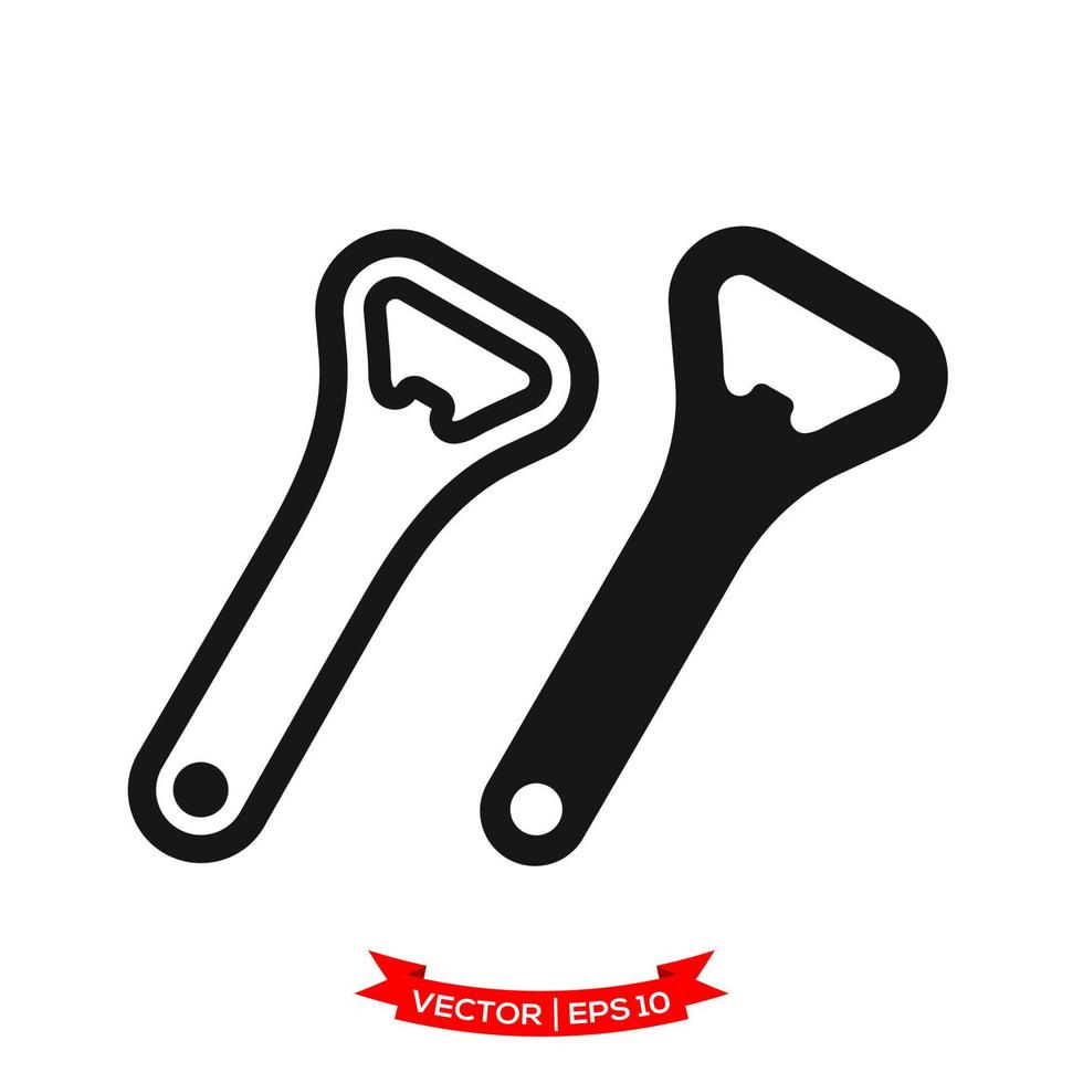 bottle opener illustration, speed opener icon in trendy flat style Stock Free