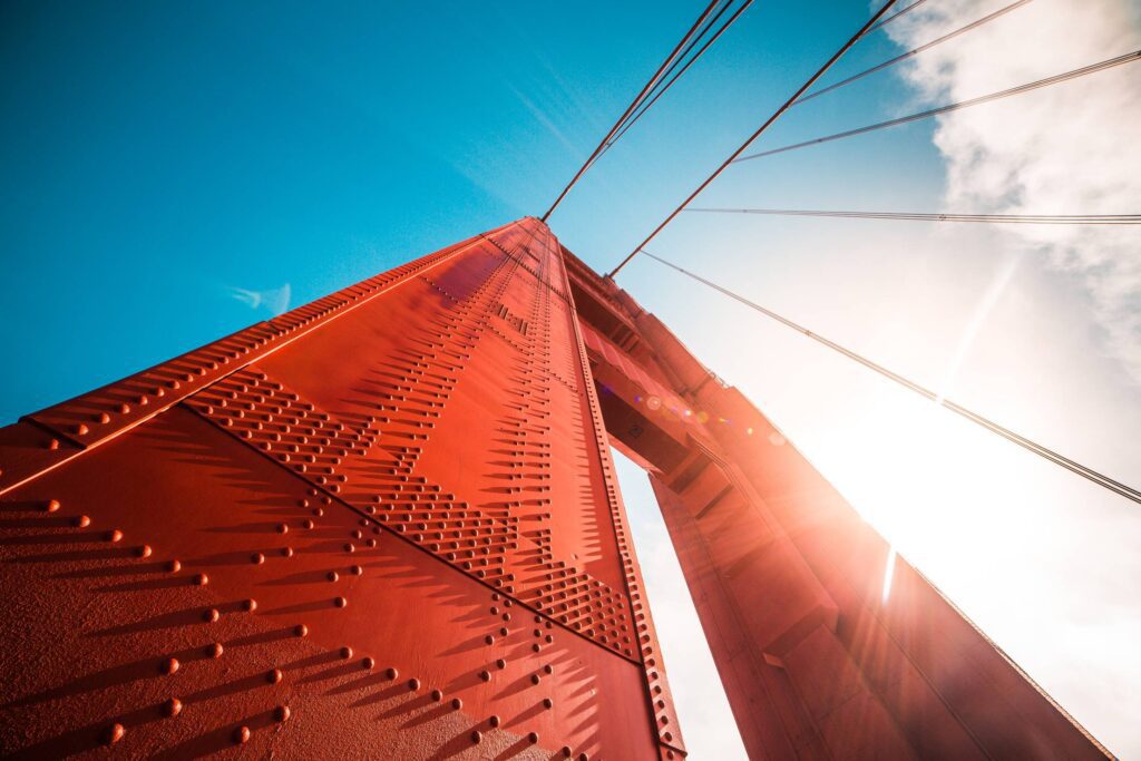 Bottom View of Golden Gate Bridge in San Francisco Free Photo