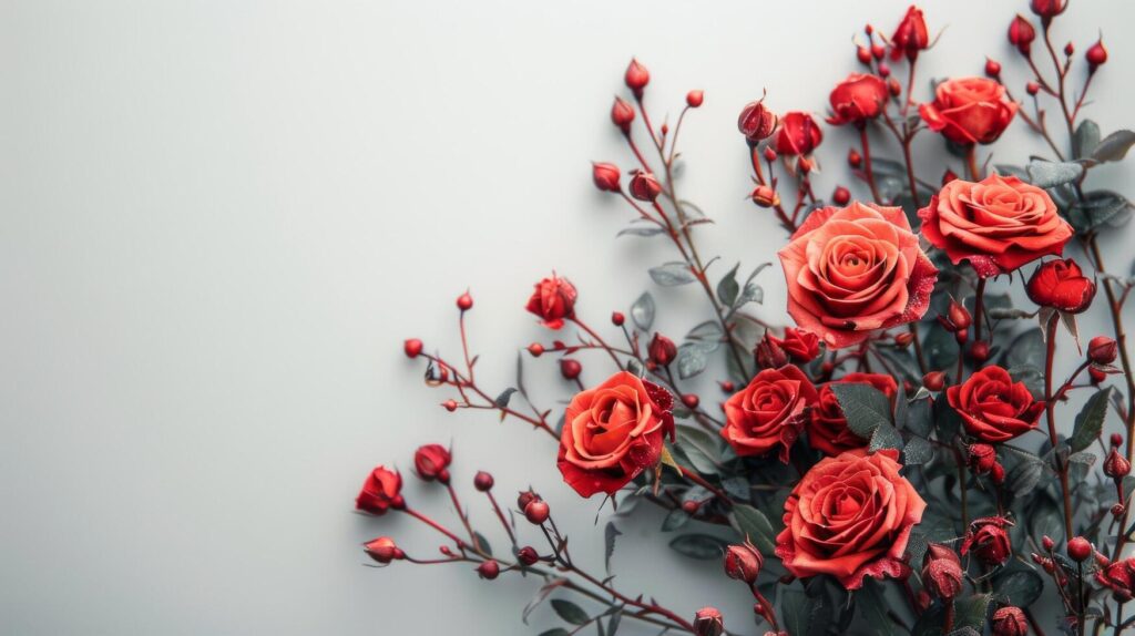 Bouquet of Red Roses on White Background Stock Free