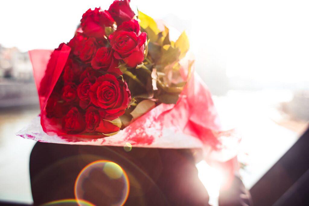 Bouquet of Roses in Sunbeams Free Photo