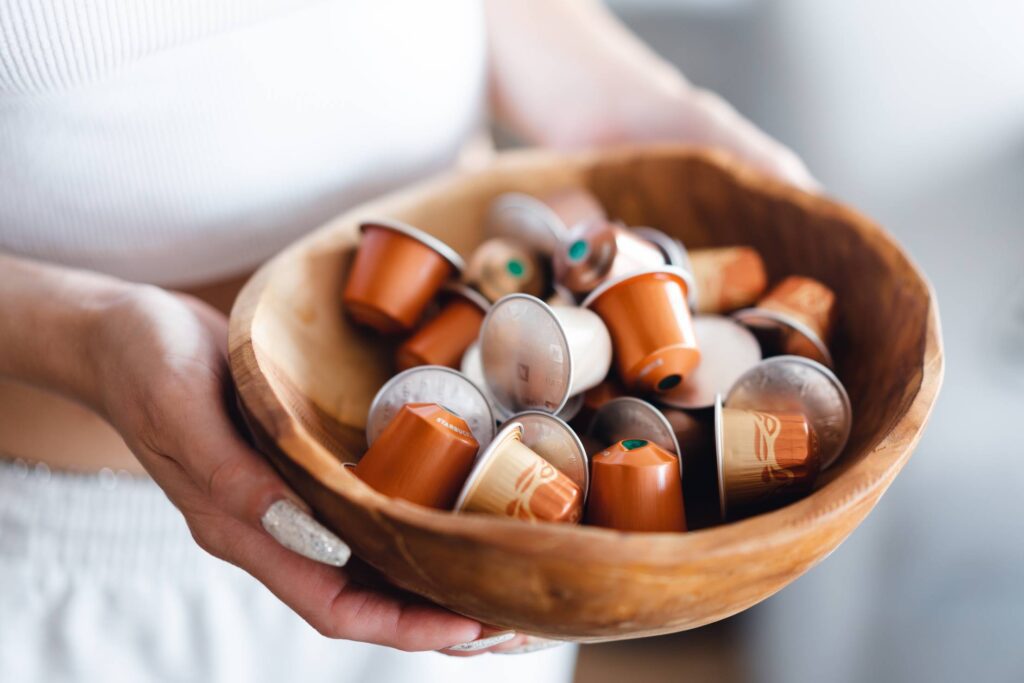 Bowl Full of Coffee Capsules at Home Free Photo