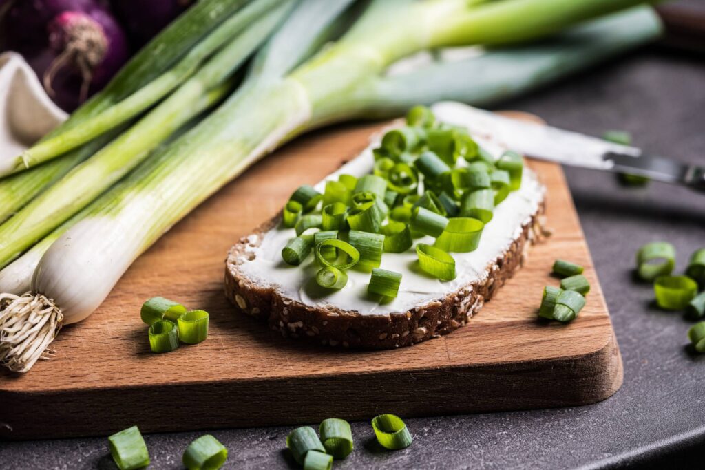 Bread with Scallion (Spring Onion) Free Photo