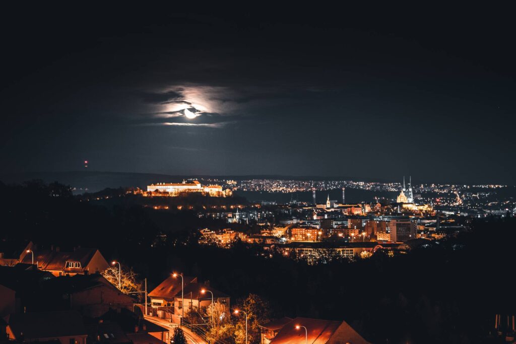 Brno City, Czechia at Night Free Photo