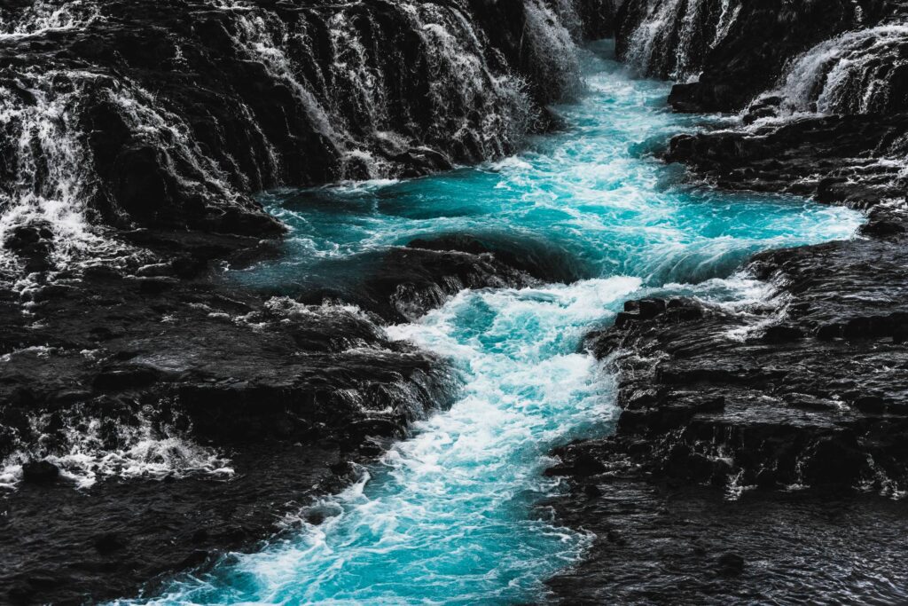 Bruarfoss Amazing Blue Waterfall in Iceland Free Photo