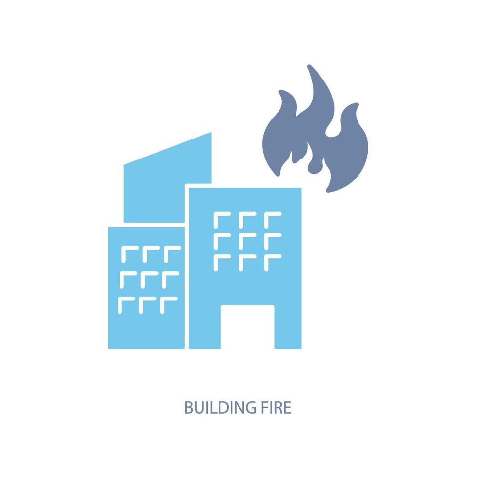 building fire concept line icon. Simple element illustration. building fire concept outline symbol design. Stock Free