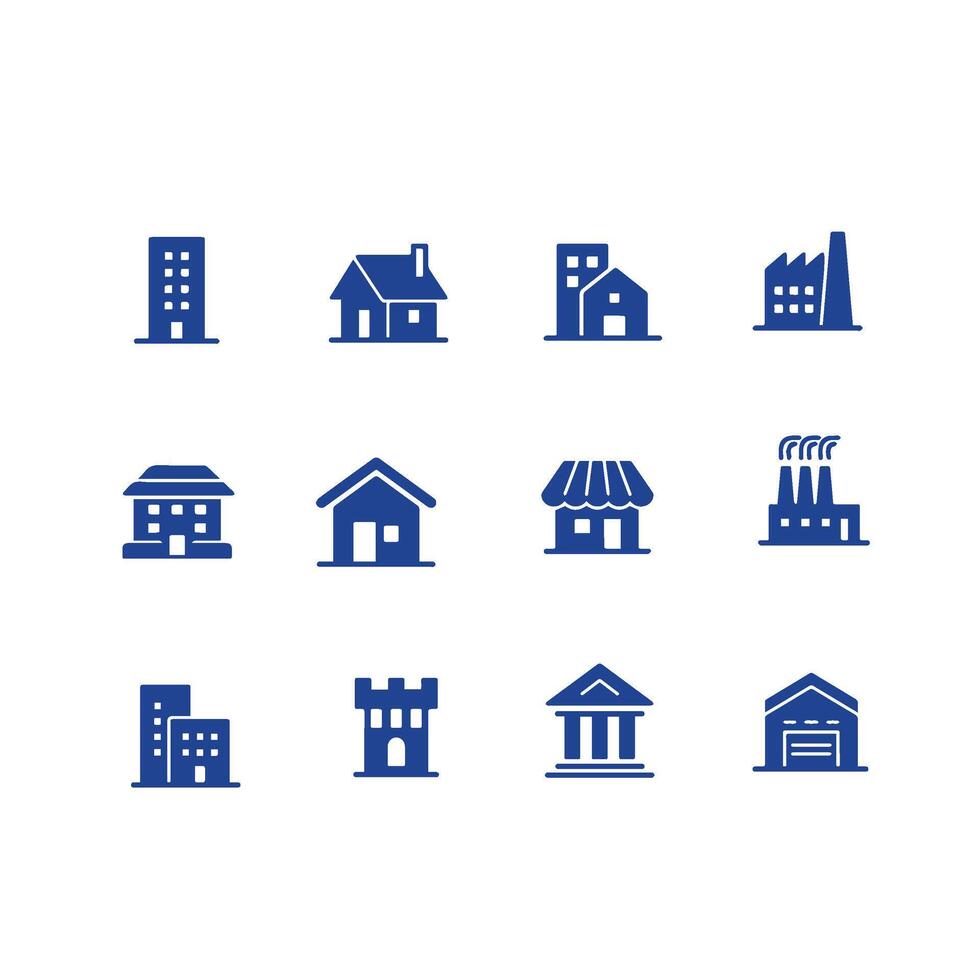 buildings icons set , house icon Stock Free